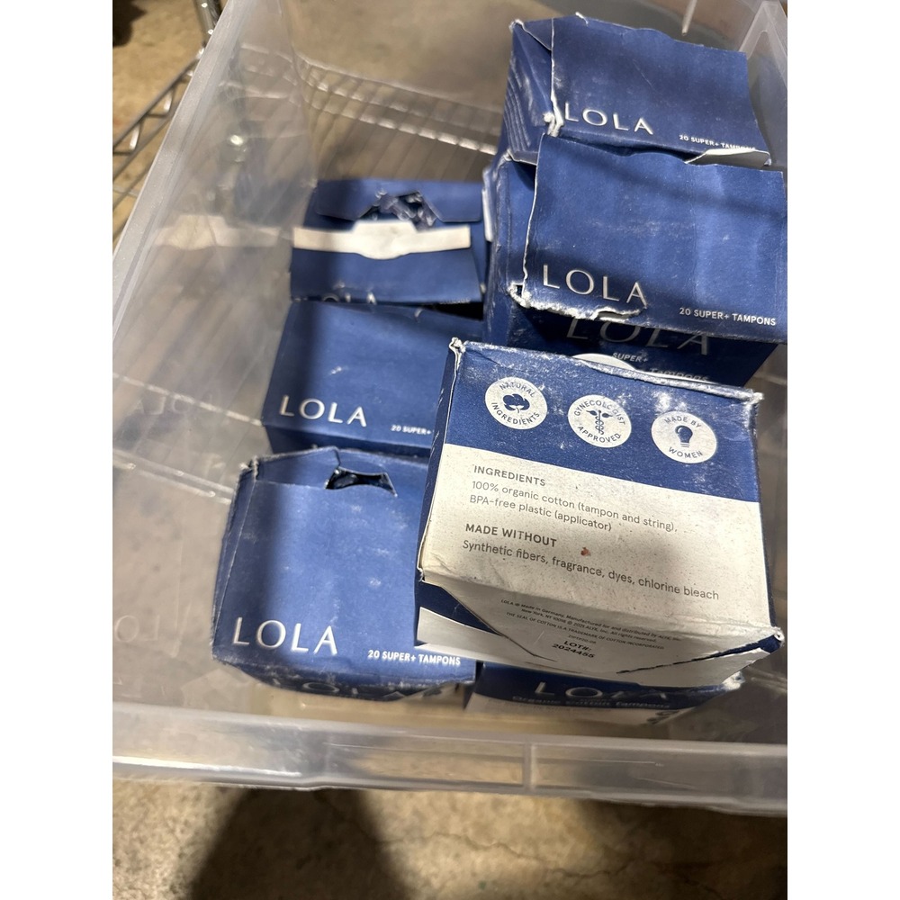 3 pack - Lola Tampons Women 20ct Blue New Organic Cotton Super Plus *Damaged Box